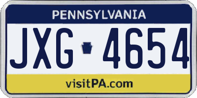 PA license plate JXG4654