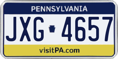 PA license plate JXG4657