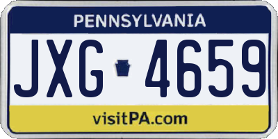 PA license plate JXG4659
