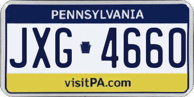 PA license plate JXG4660