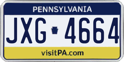 PA license plate JXG4664