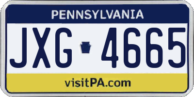 PA license plate JXG4665