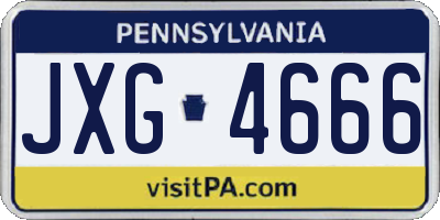 PA license plate JXG4666