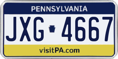 PA license plate JXG4667