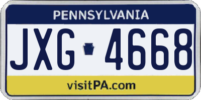PA license plate JXG4668