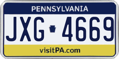 PA license plate JXG4669