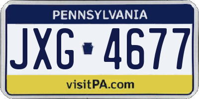 PA license plate JXG4677