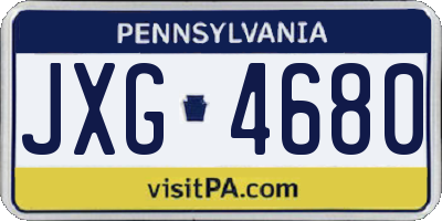 PA license plate JXG4680