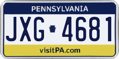PA license plate JXG4681