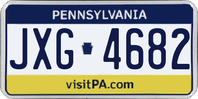 PA license plate JXG4682