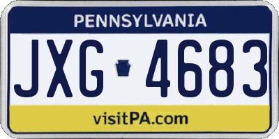 PA license plate JXG4683