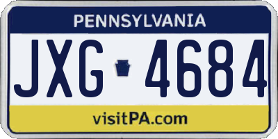 PA license plate JXG4684