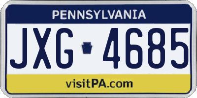 PA license plate JXG4685