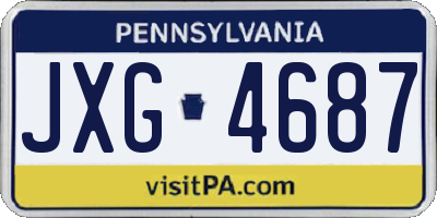 PA license plate JXG4687