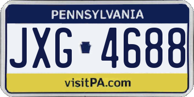 PA license plate JXG4688