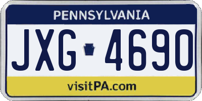 PA license plate JXG4690