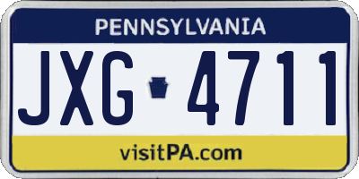 PA license plate JXG4711