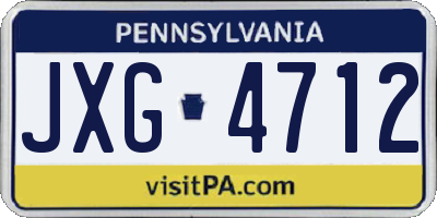 PA license plate JXG4712
