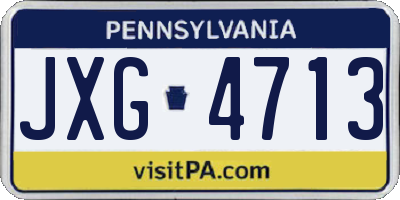 PA license plate JXG4713