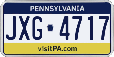 PA license plate JXG4717