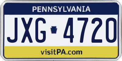 PA license plate JXG4720