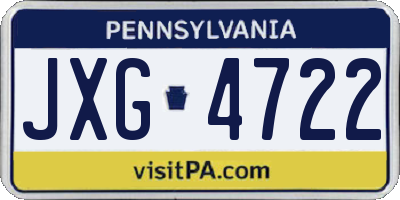 PA license plate JXG4722