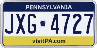 PA license plate JXG4727