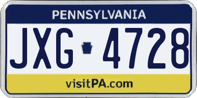 PA license plate JXG4728