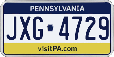 PA license plate JXG4729