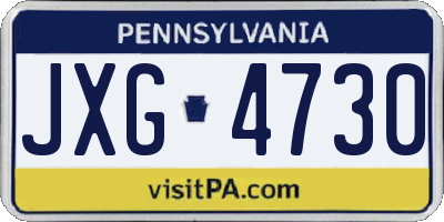 PA license plate JXG4730