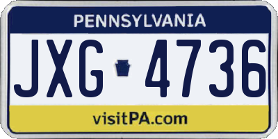 PA license plate JXG4736