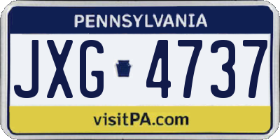 PA license plate JXG4737