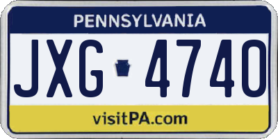 PA license plate JXG4740