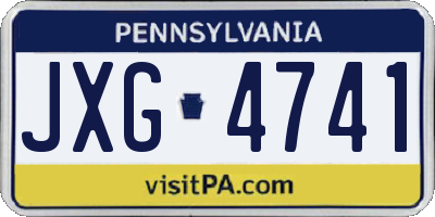 PA license plate JXG4741