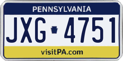 PA license plate JXG4751