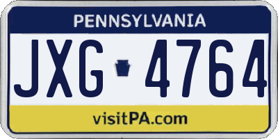 PA license plate JXG4764