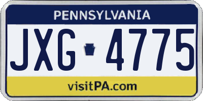 PA license plate JXG4775