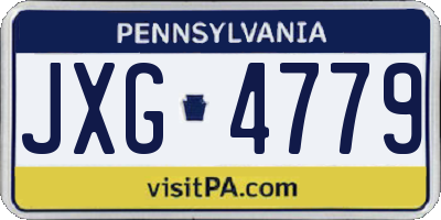 PA license plate JXG4779