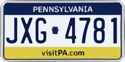 PA license plate JXG4781