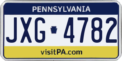 PA license plate JXG4782