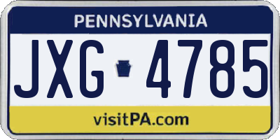 PA license plate JXG4785