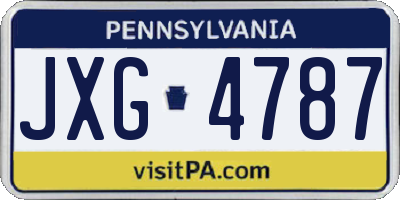 PA license plate JXG4787