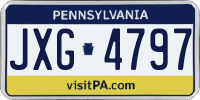PA license plate JXG4797