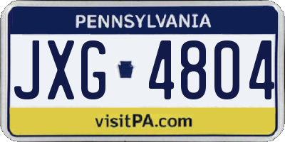 PA license plate JXG4804