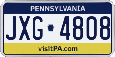 PA license plate JXG4808