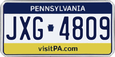 PA license plate JXG4809
