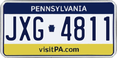 PA license plate JXG4811