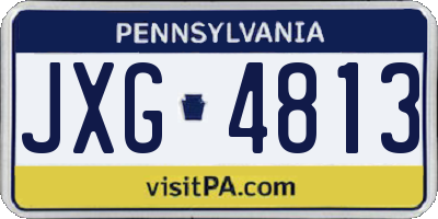 PA license plate JXG4813