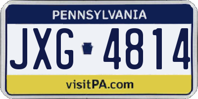 PA license plate JXG4814