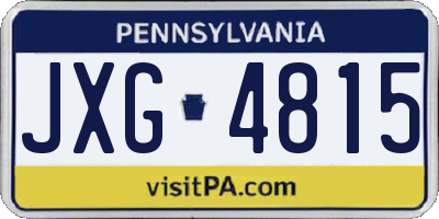 PA license plate JXG4815